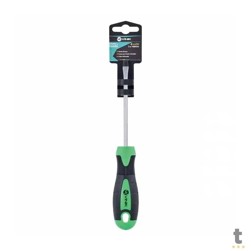 Chave de Fenda 5 X 100 MM - 3/16 X 4 Pol Em Aço Cromo Vanadio Cabo Ergonômico - 26152 - Truedata